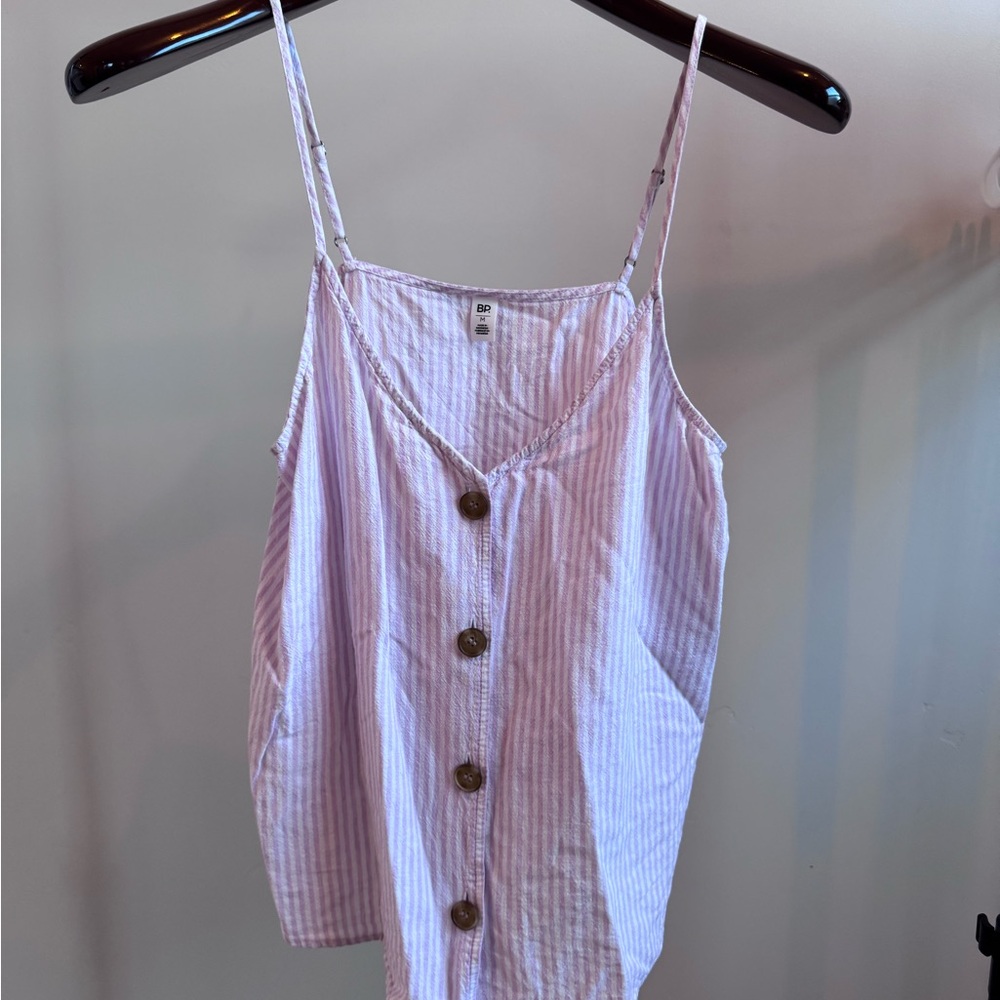 BP Pink Striped Camisole with Buttons